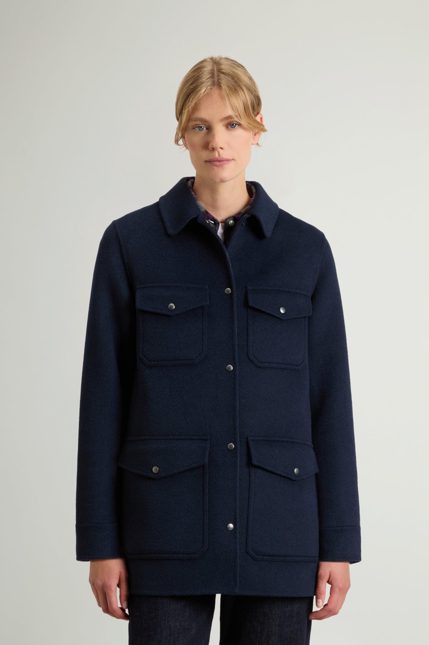 Coat in Double-Face Wool Blend