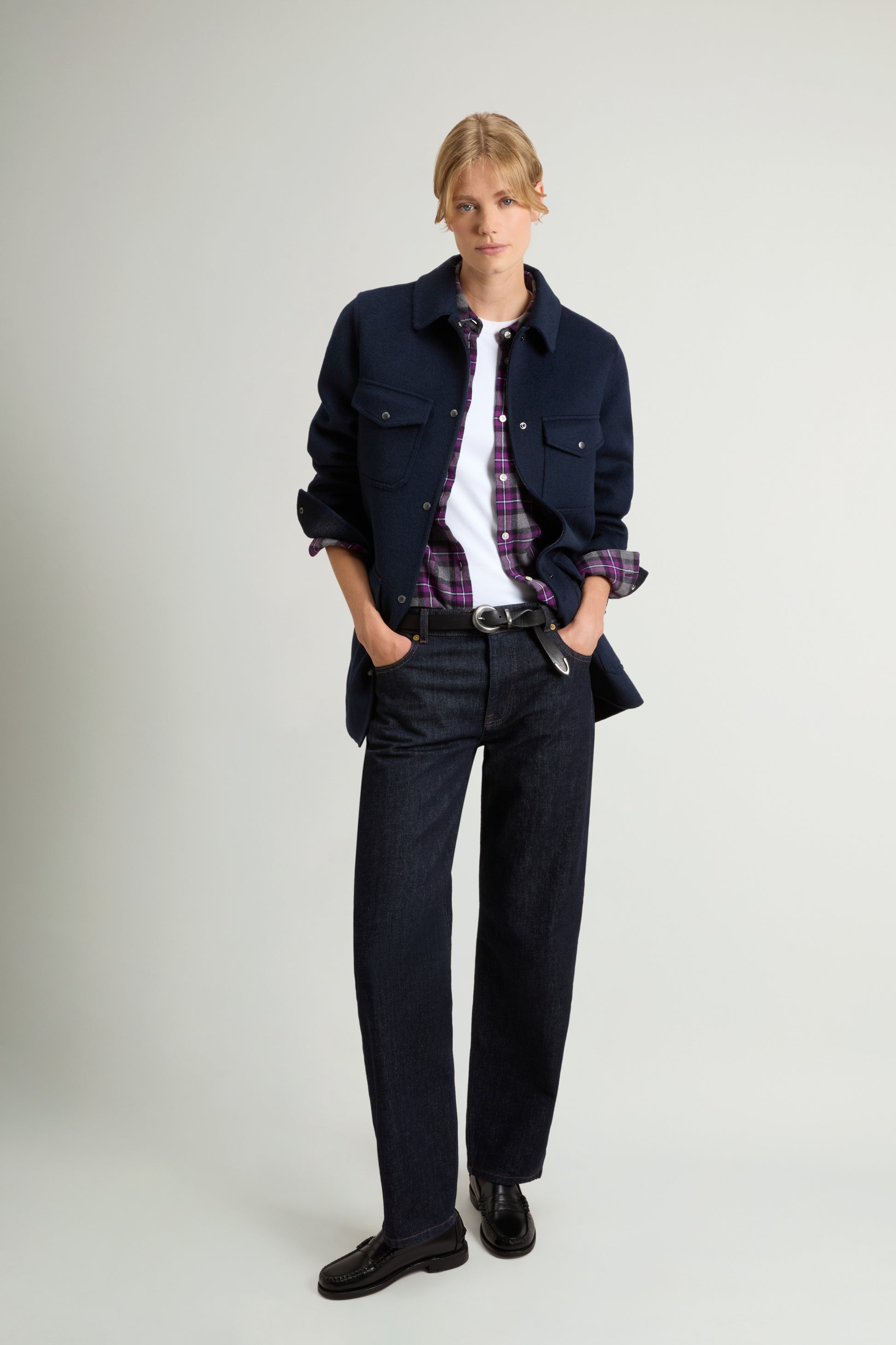 Coat in Double-Face Wool Blend