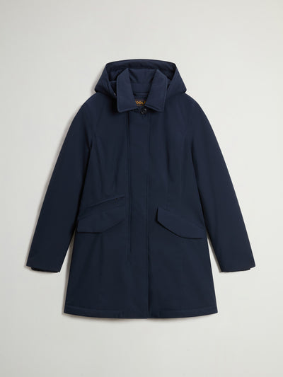 Coat in Light Stretch with Removable Hood