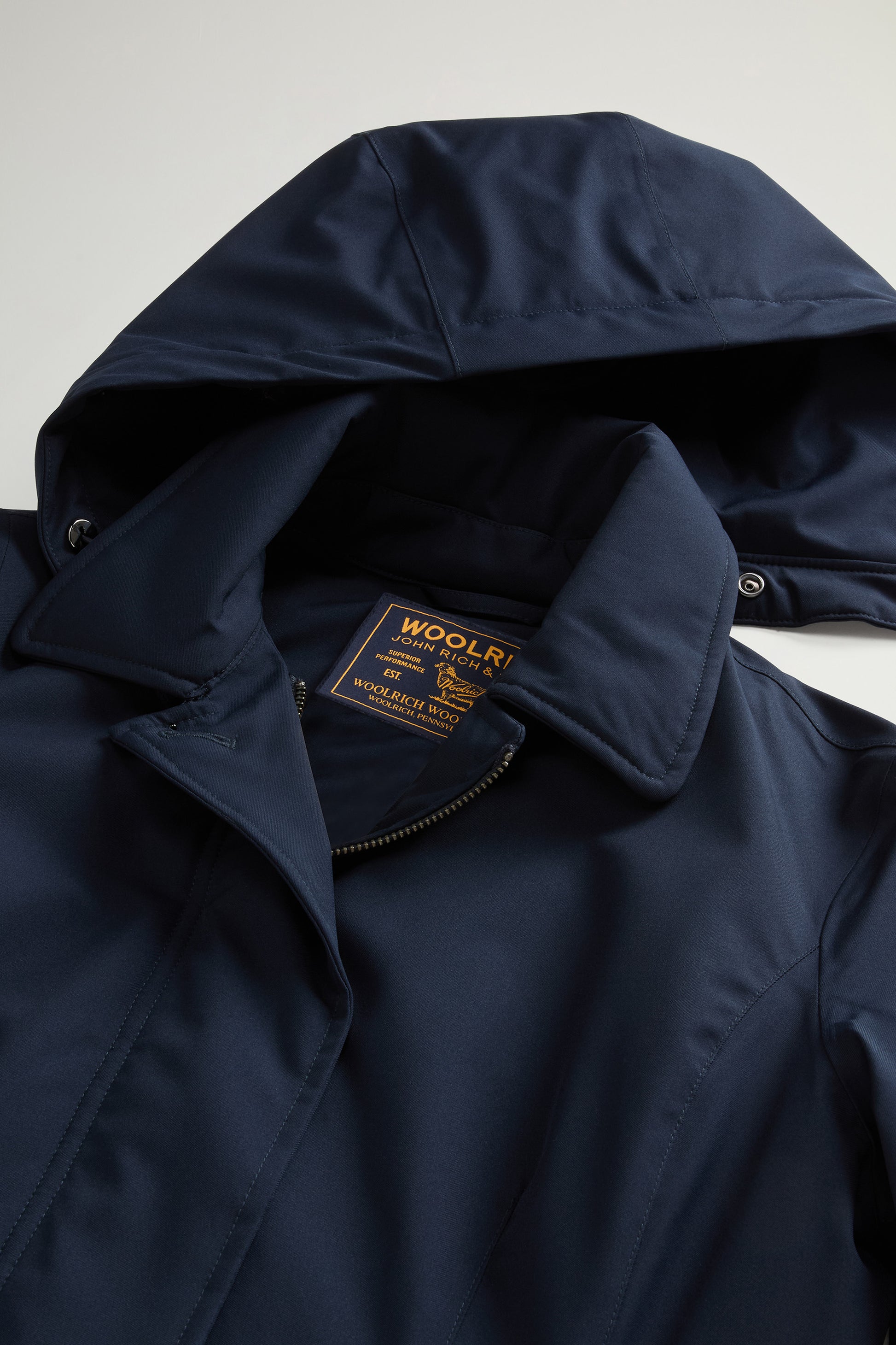 Coat in Light Stretch with Removable Hood