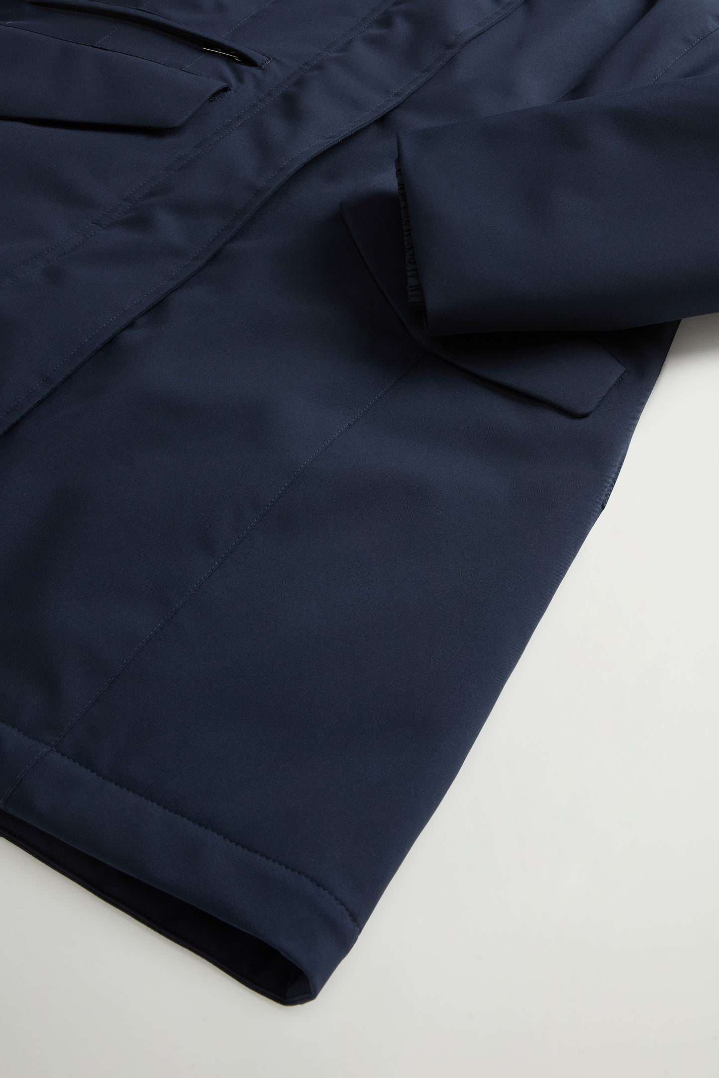 Coat in Light Stretch with Removable Hood